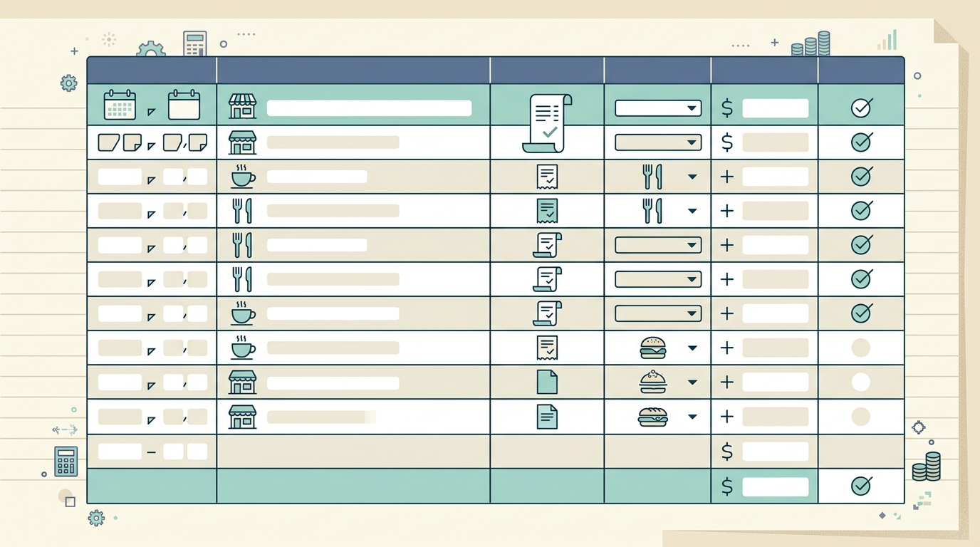 Meal Expense Log Template