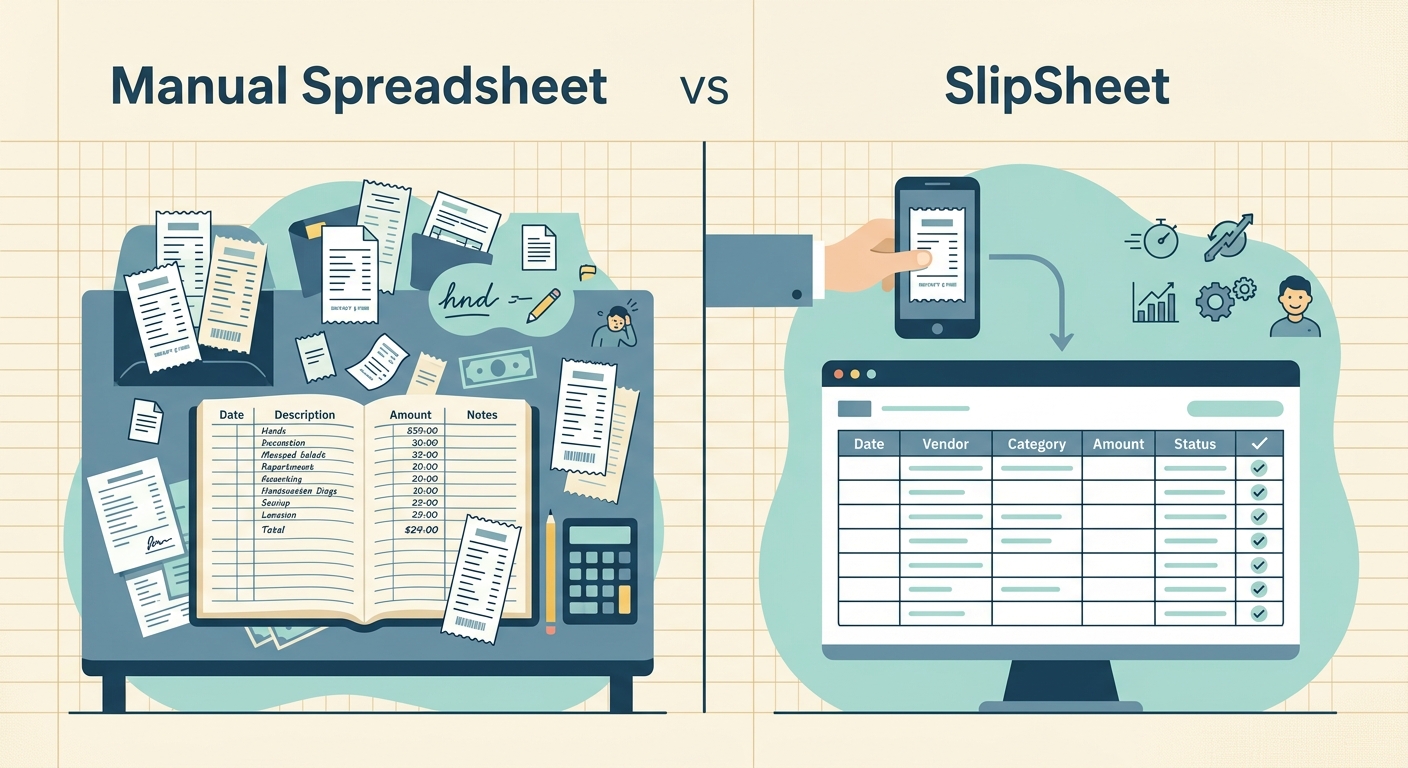 Manual Spreadsheet vs SlipSheet