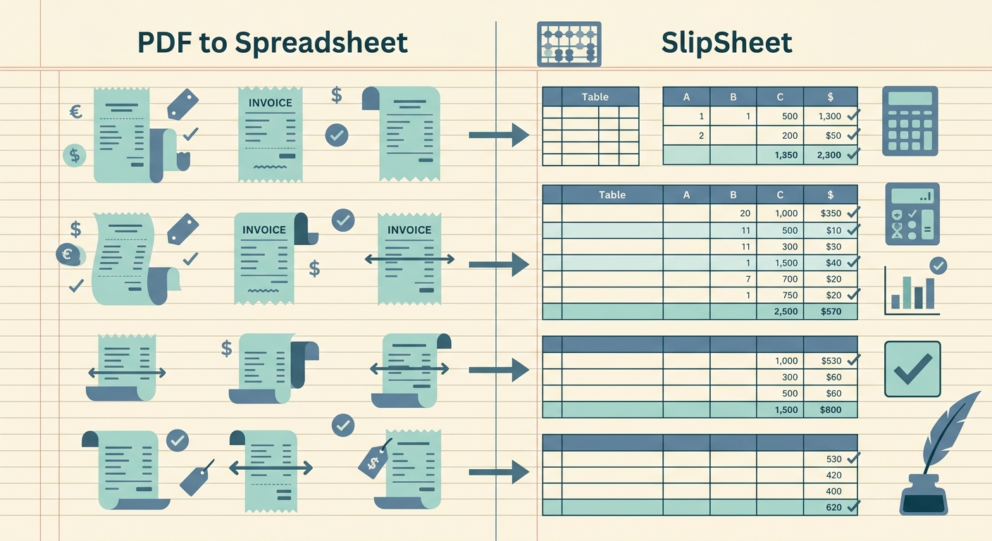 PDF to Spreadsheet vs SlipSheet