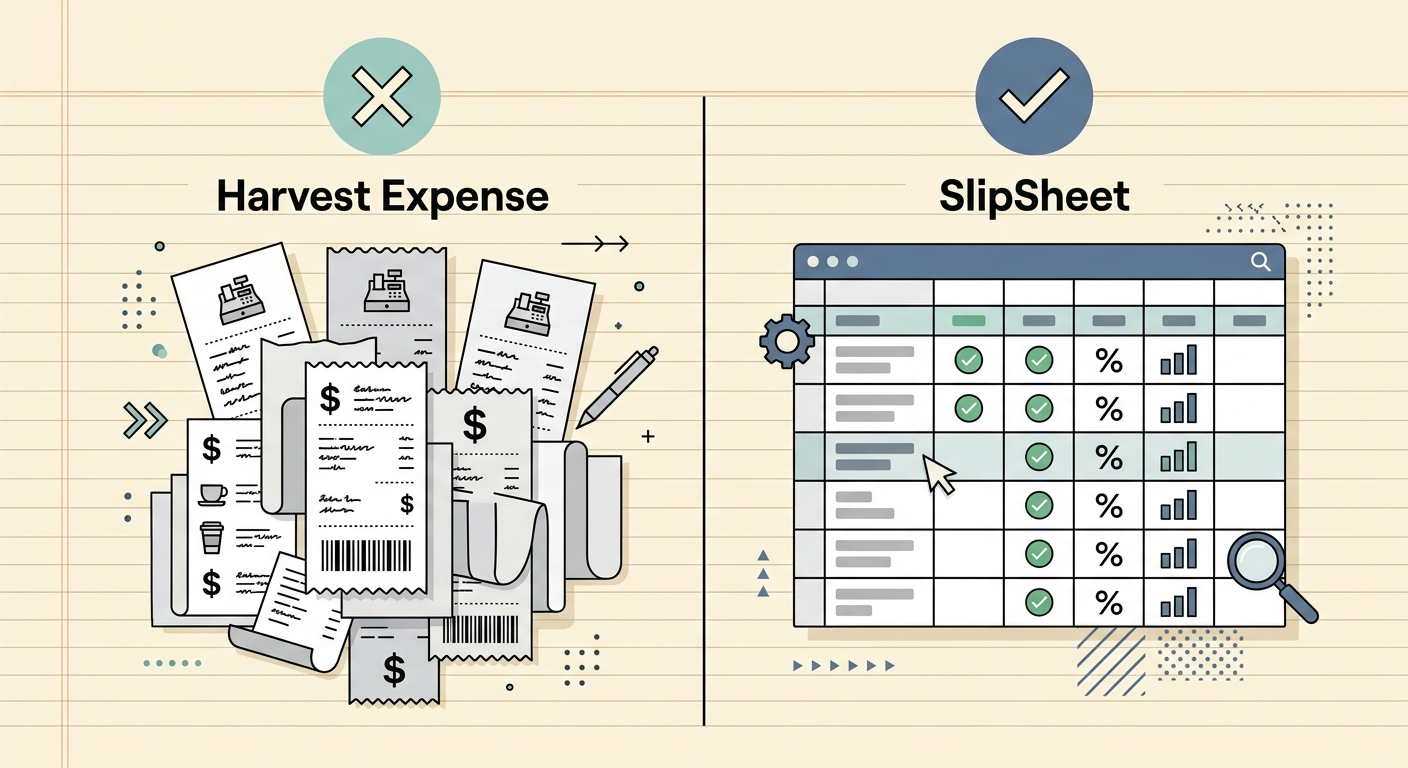 Harvest Expense vs SlipSheet