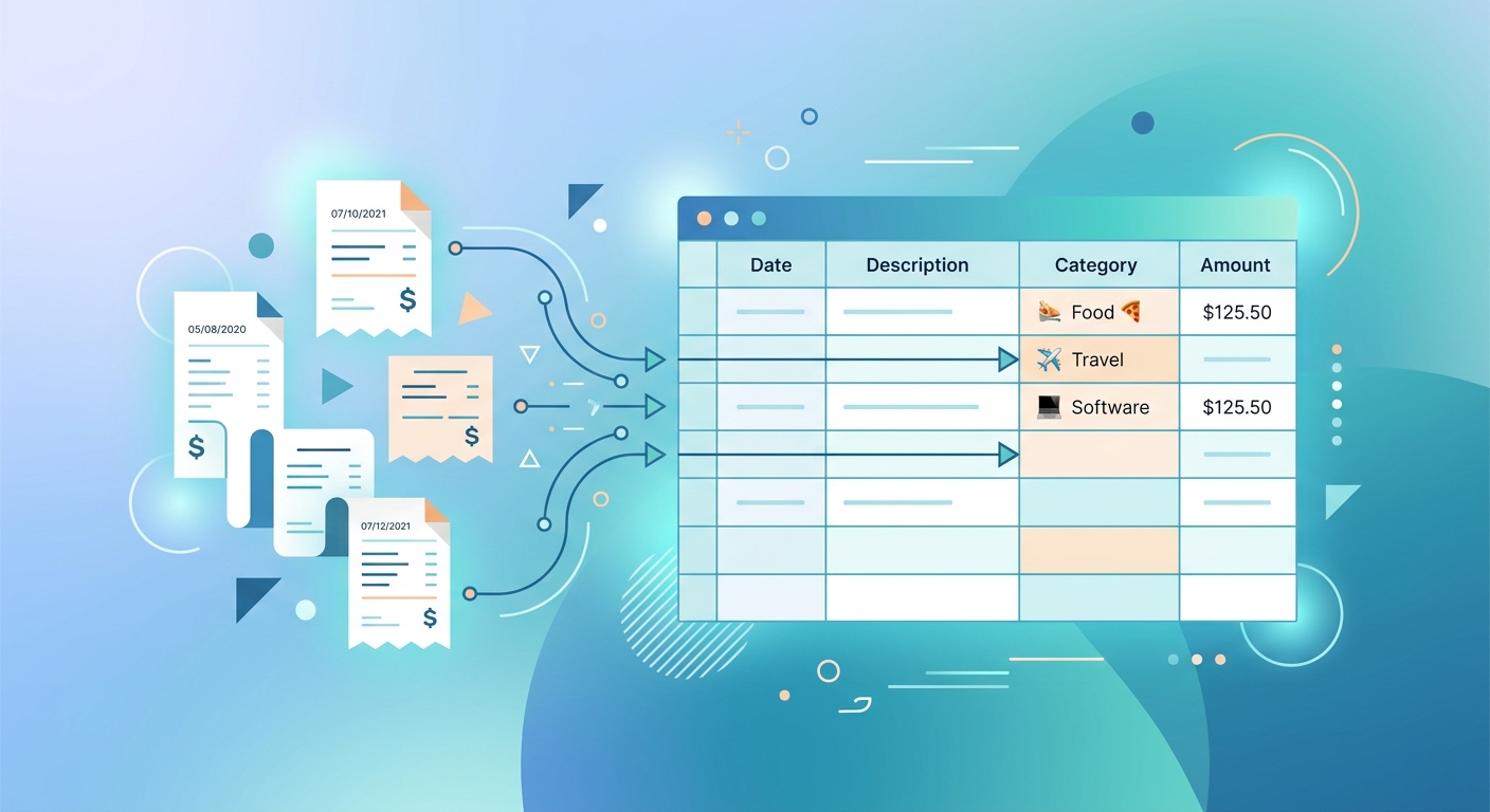Expense Tracking Spreadsheet from Receipts