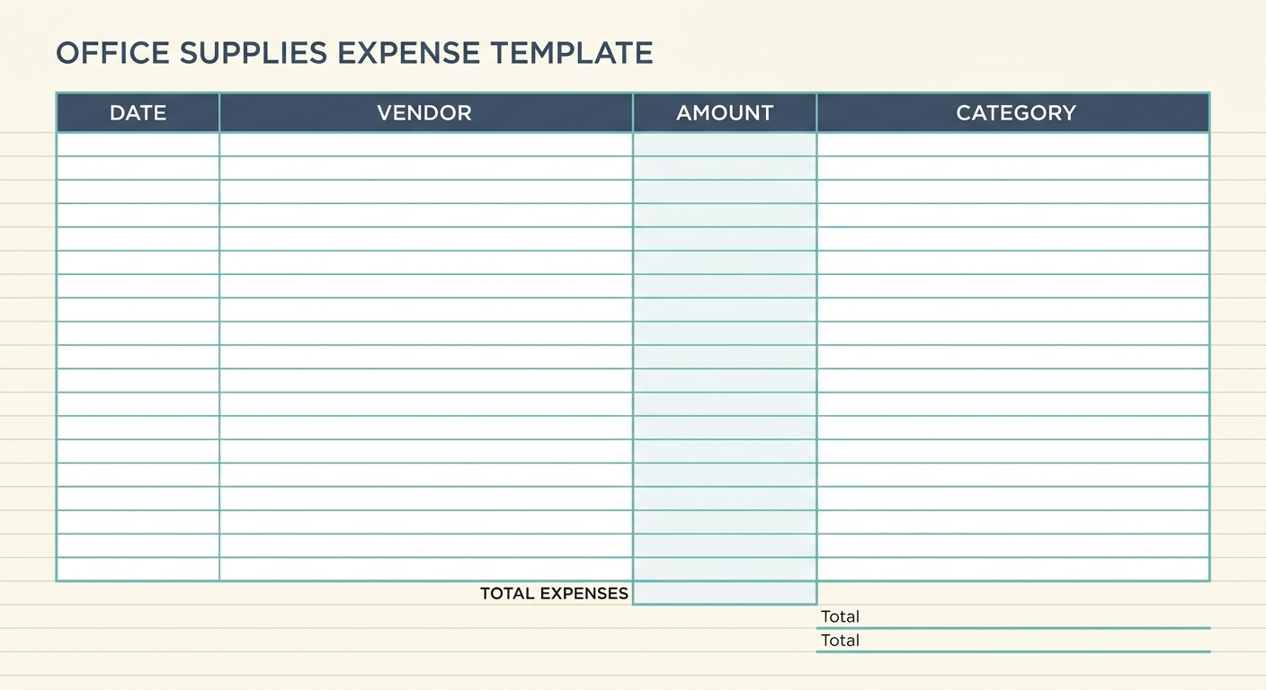 Office Supplies Expense Template