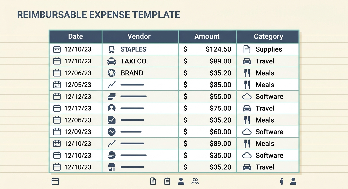 Reimbursable Expense Template