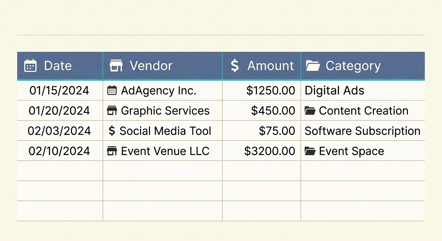 Marketing Expense Tracking Template