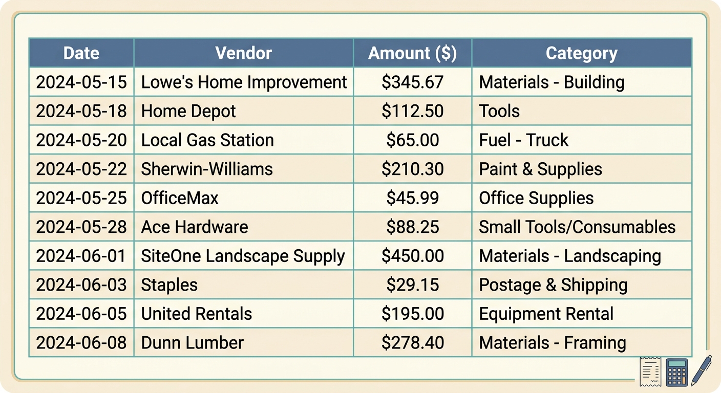 Contractor Expense Report Template